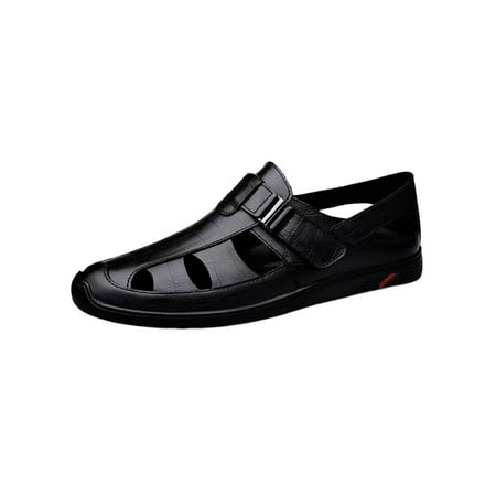 

Colisha Man s Sandals Closed Toe Summer Shoe Roman Walking Sandal Outdoor Comfortable Clogs Cutout Beach Shoes Black 7