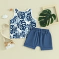 thumbnail image 3 of Bagilaanoe 2pcs Toddler Baby Boy Shorts Set Sleeveless Print Tank Tops + Shorts 6M 12M 18M 24M 3T Kids Casual Summer Clothes, 3 of 8