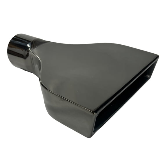 "Wesdon Exhaust Tip, Rectangle Black, 3.00"" Inlet, 7.75 x 2.25"" Outlet, 10.00"" Long, 304 Stainless Steel"