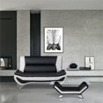 thumbnail image 2 of Lexicon Veloce Faux Leather 2-Piece Upholstered Sofa Set in Black and White, 2 of 10