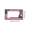 thumbnail image 2 of Metal Patriotic License Plate Frame with USA Flag and Statue Design, Standard Size for Cars, Trucks, SUVs, RVs, Rust-Resistant with Pre-Drilled Mounting Holes, 2 of 5