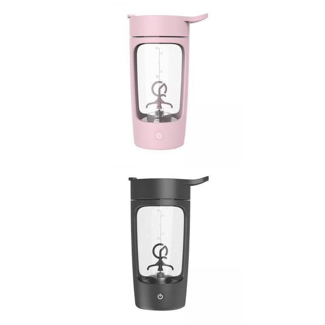 Botella de coctelera eléctrica de 2 piezas de coctelera recargables USB de ejercicio Rosa negro shamjiam Botellas de coctelera eléctrica