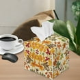 thumbnail image 2 of Yuyamidu Maple Print Square Tissue Box Cover for Living Room Easy to Clean Tissue Box Holder with Bottom Belt PU Leather Facial Paper Organizer Dispenser Fall Home Decor Gift for Holiday, 2 of 8