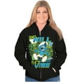 thumbnail image 4 of Smurfs Kanji Don't Kill My Vibe Unisex Plus Size Zip Hoodie Brisco Brands 2X, 4 of 5
