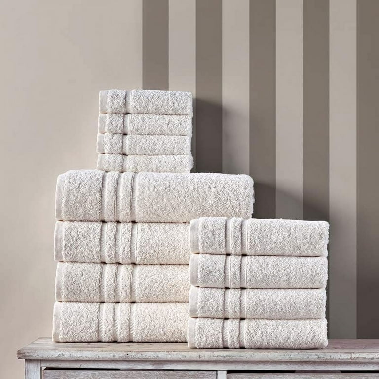 Hammam Linen Bath Towels 4 Piece Set Cool Grey Soft Fluffy, Absorbent and  Quick Dry Perfect for Daily Use 