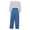 Blue, variant on LUOGENLI Girls Summer Outfits Size 14-16 Plus Girls' Solid Color Casual Long Sleeved Crew Neck Top with Blue Wide Leg Pant Suit 4th of July Outfits for Toddler Girls ChildPlace 10-12 Years