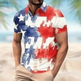thumbnail image 2 of UVEASISHA Patriotic Polos Shirts for Men Mesh Short Sleeve 4th of July Golf Shirt Distressed American Flag Print Collared T-Shirts Big and Tall Athletic Workout Shirts Pink L, 2 of 6