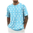 thumbnail image 2 of Dolkfu Short Sleeve Mens Shirt Casual Breathable Polka Dot Oversize Crew Neck T-Shirt Mens Summer Tees XXXXXL, 2 of 5