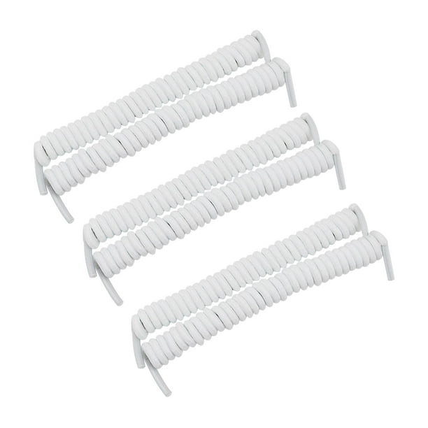 Cordones elásticos para exteriores, sin cordones, con diseño de espirales. Blanco