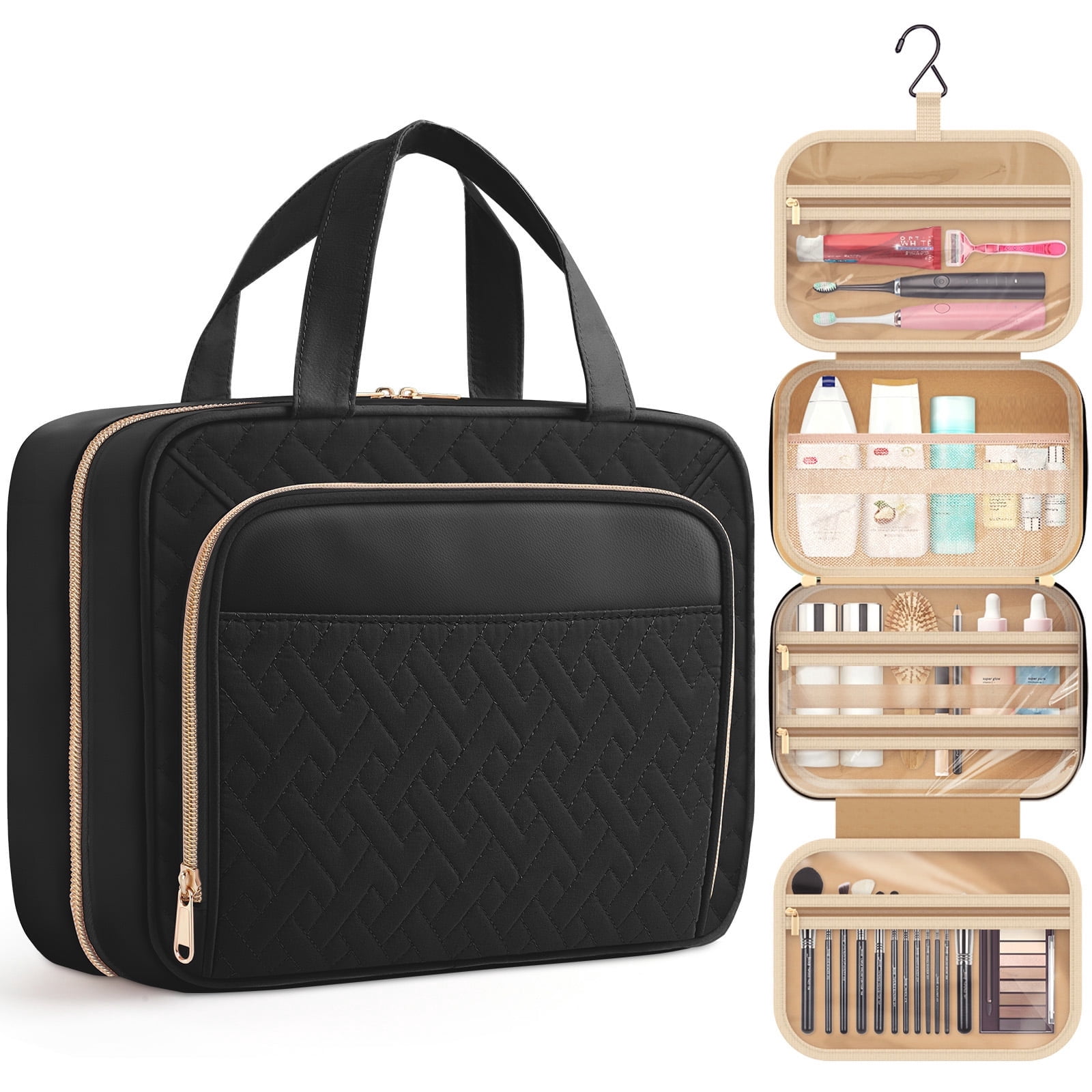 amazonbasics hanging travel toiletry kit bag black Away Featherlight Vanity in Jet This Travel Toiletry Bag comes with a built Travel Organizer Amazonbasics Hanging Toiletry