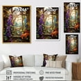 thumbnail image 4 of Designart "Purple and Yellow Flower Window Garden II" Floral Framed Wall Art - Traditional Purple Window Entryway Framed Wall Art Print, 4 of 6