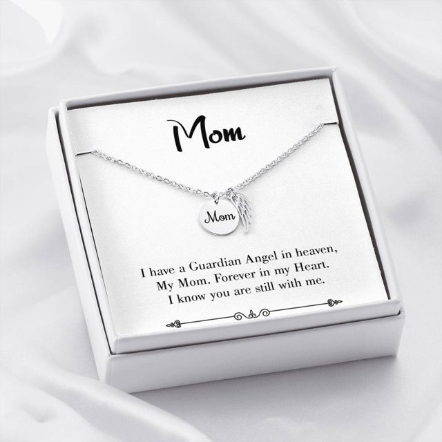Collier Souvenir Maman pour Toujours dans Mon Coeur Collier Souvenir Mère Blanche