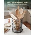 thumbnail image 5 of NiHome Kitchen Utensil Holder for Countertop - 5.5" x 7.3" Large Cooking Utensil Organizer with Dual-Circulation Vent & Removable Diatomite Base, Matte Black Metal Spatula Holder Container, 5 of 10