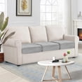 thumbnail image 4 of Furniture Cover NAISI Funda de cojín elástica de terciopelo de 3 piezas para sofá, gris claro, 4 of 6