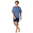 thumbnail image 4 of hajo Pijama corto para hombre - Klima-Light, pijama, shorty, mezcla de algodón Azul L (Large), 4 of 5