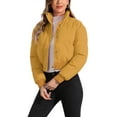 thumbnail image 4 of INSPIRE CHIC Women's Winter Bomber Jacket Outwear Baggy Padded Cropped Coats L Dark Yellow, 4 of 6