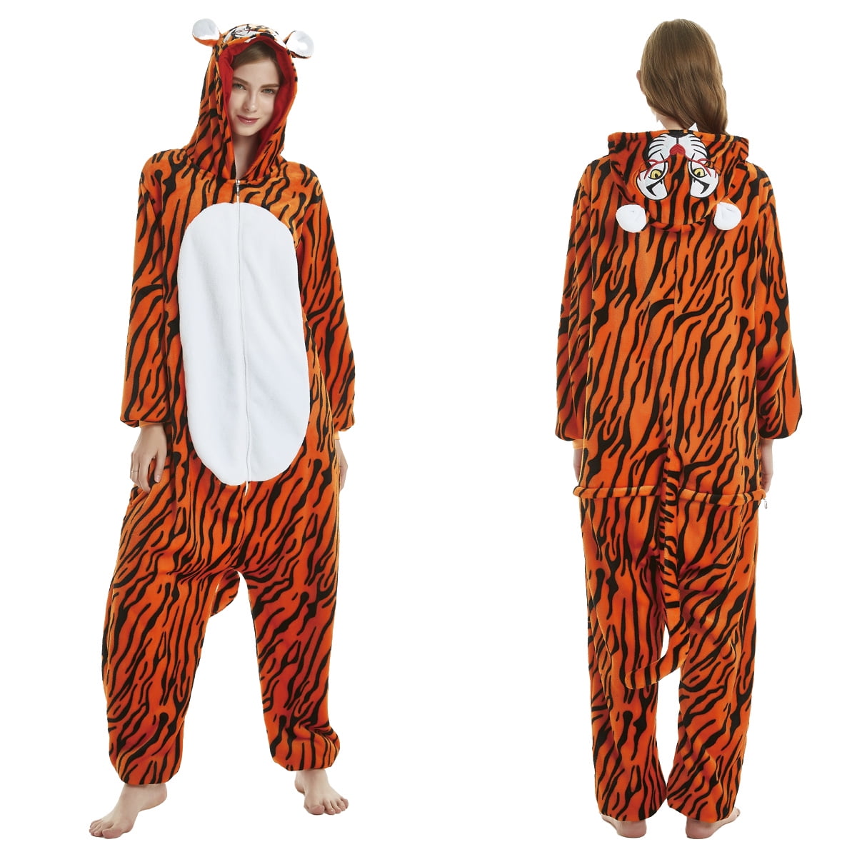 Pyjama Femme Onesie Animaux - Combinaison Licorne, Requin Ou Autre - Polaire Molleton Doux - Ouverture Fesse, Capuche à Oreilles - Taille Unique à XXL