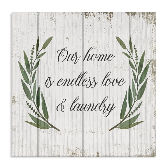 Stupell Industries Cottage Endless Love and Laundry Canvas Art, 17 x 17, by Lil' Rue