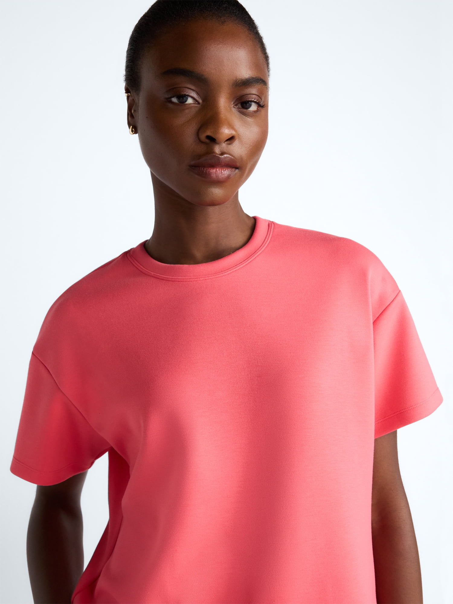 Scoop Women's and Women's Plus Scubaknit Tee with Short Sleeves, Sizes XS-4X