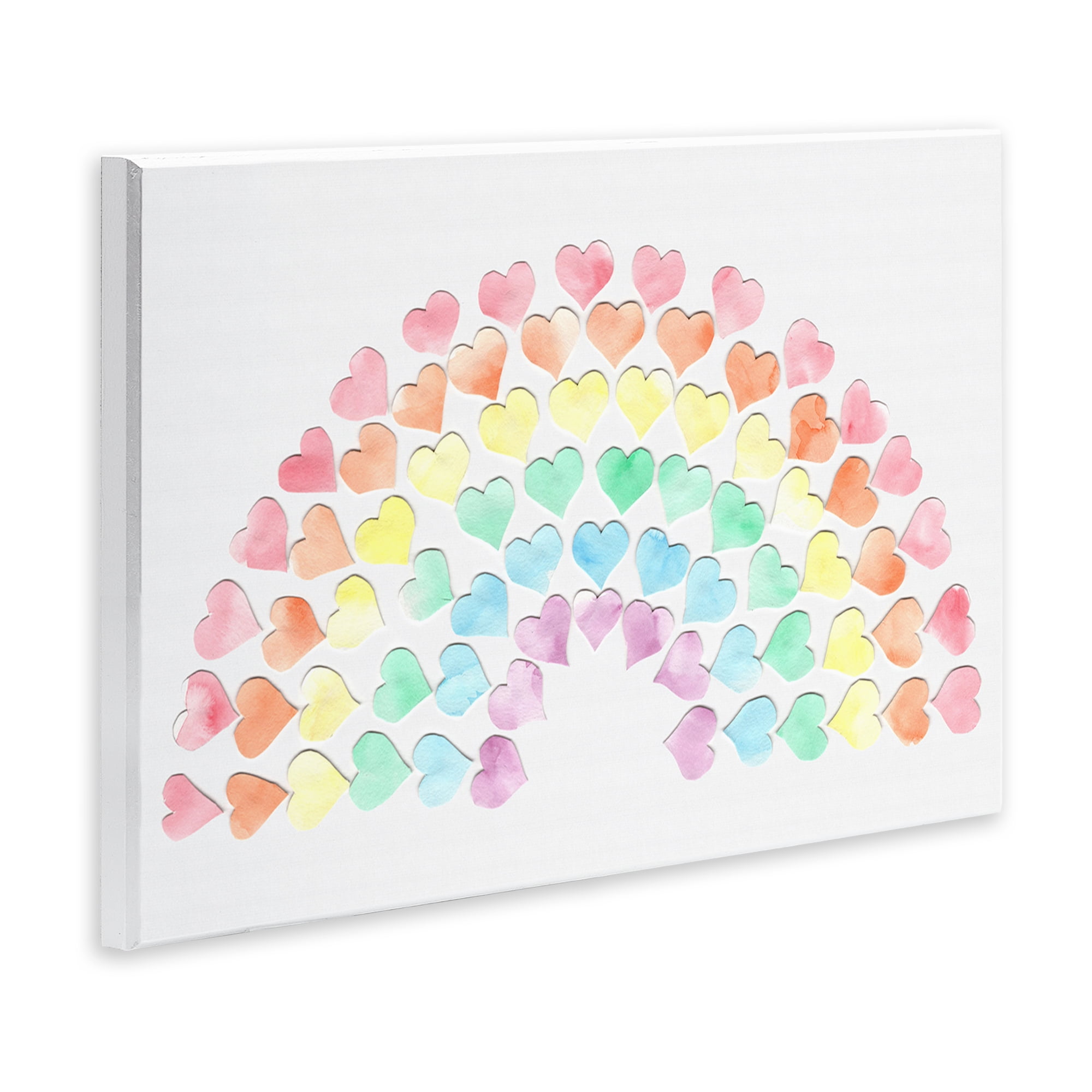 Stupell Industries Rainbow of Hearts Landscape Painting Unframed Art Print Wall Art, 19 x 13