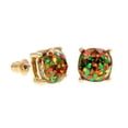 thumbnail image 4 of Pendientes de resina con efecto de estrella de colores y lentejuelas cuadradas de imitación de gemas, pendientes de moda sencillos, 4 of 6