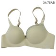 thumbnail image 1 of Sujetador sin costuras para mujer, ropa interior inalámbrica con letras, copa fina, sujetador Hacer subir para niñas, beige, 34 / 75AB Jumpingount AP001148-06B, 1 of 7