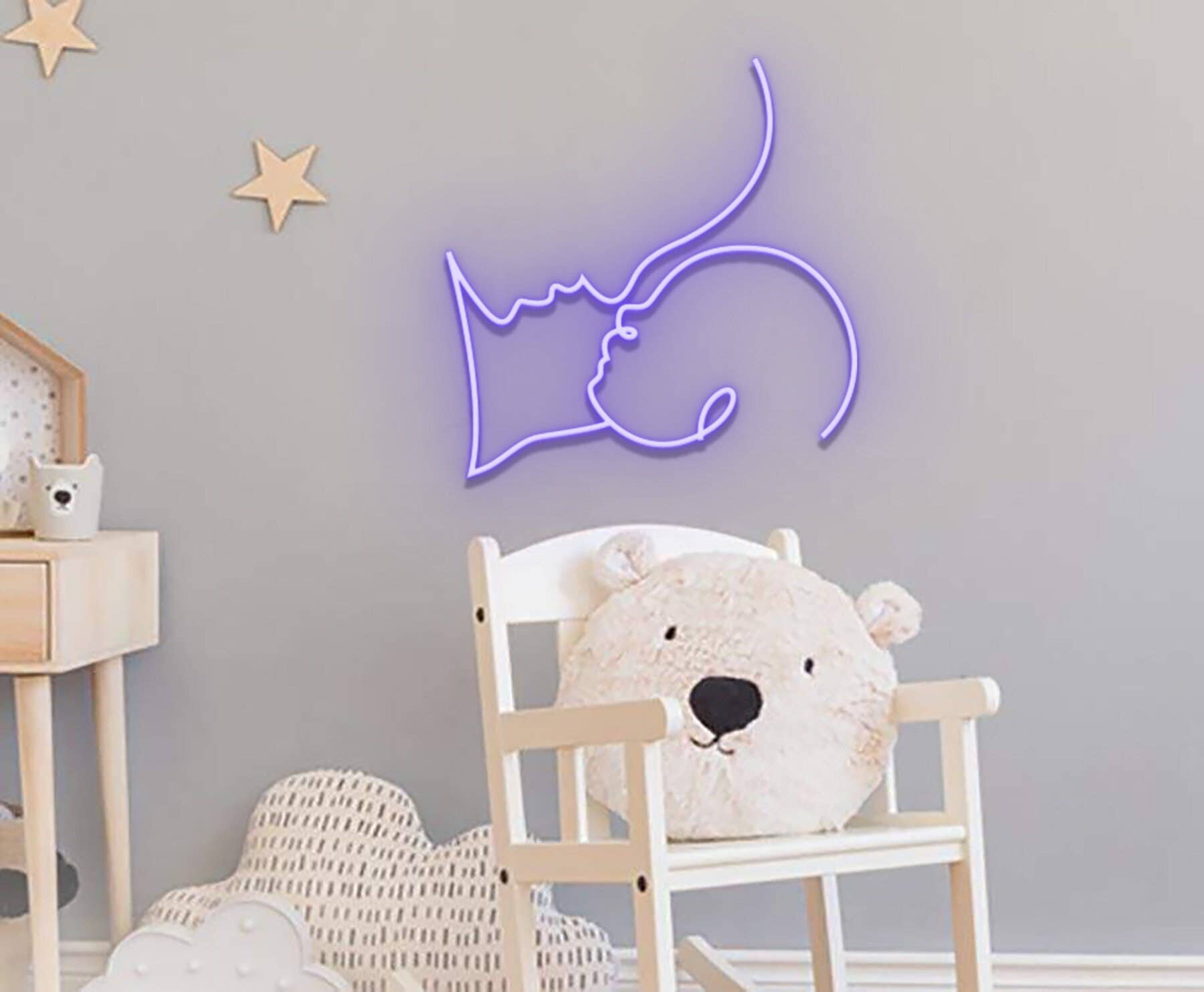 Glowneon Mom And Baby Neon Sign, Mother's Day Led Light Gifts