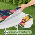 thumbnail image 5 of Pioneer Flower Floral Print Pattern Round Fitted Tablecloth with Elastic Edge,Dining Table Cover Waterproof,Outdoor Round Tablecloth for Camping,Dining,Indoor and Outdoor, 5 of 7