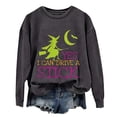 thumbnail image 4 of Certgust Sweatshirt Women Under $10 Womens Drive A Stick Halloween Witch Print Casual Sweatshirt with Fun Graphic Design, 4 of 4