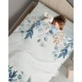 thumbnail image 6 of Blue Christmas Poinsettia Throw Blankets, Winter Eucalyptus Leaves Soft Fleece Blanket Decorative for Home Sofa Couch Chair Living Bedroom,30x40 Inches,, 6 of 6