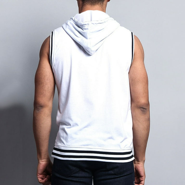 AIEOTT Mens Zip Up Hoodie Vest with Hood Plus Size