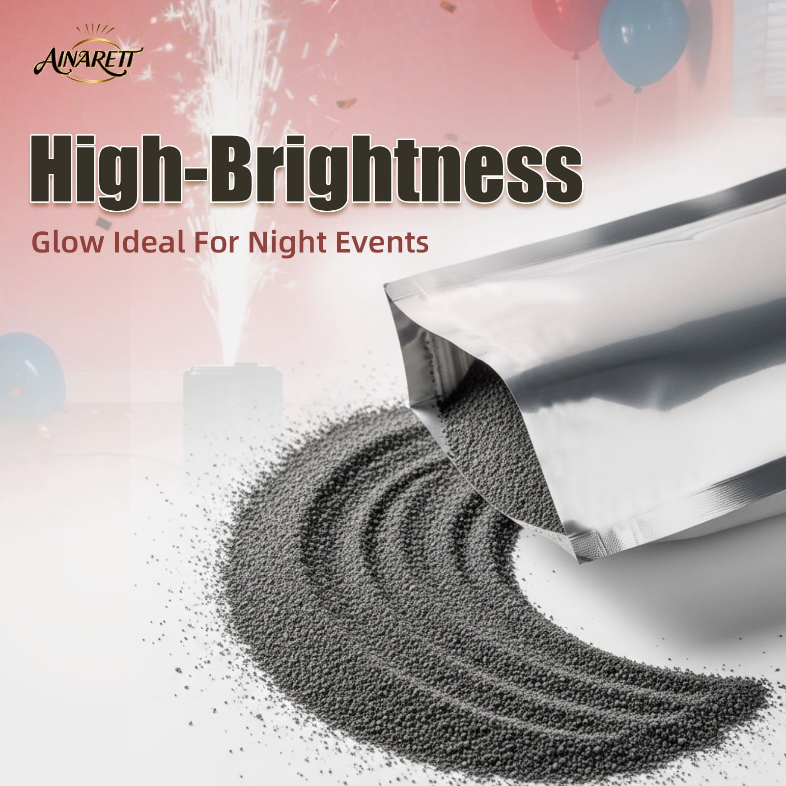 6PCS Cold Spark Machine Ti Powder Consumables 200g/Bag, 5m Fountain Sparkular Effects for Wedding DJ Bar Disco Outdoor Stage Party