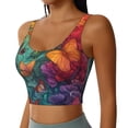thumbnail image 2 of Sikiie Butterfly Flower Cascade Sports Bra for Women, Sports Bra Athletic Running Sports Bra, Workout Bra, Yoga Bra-X-Large, 2 of 8