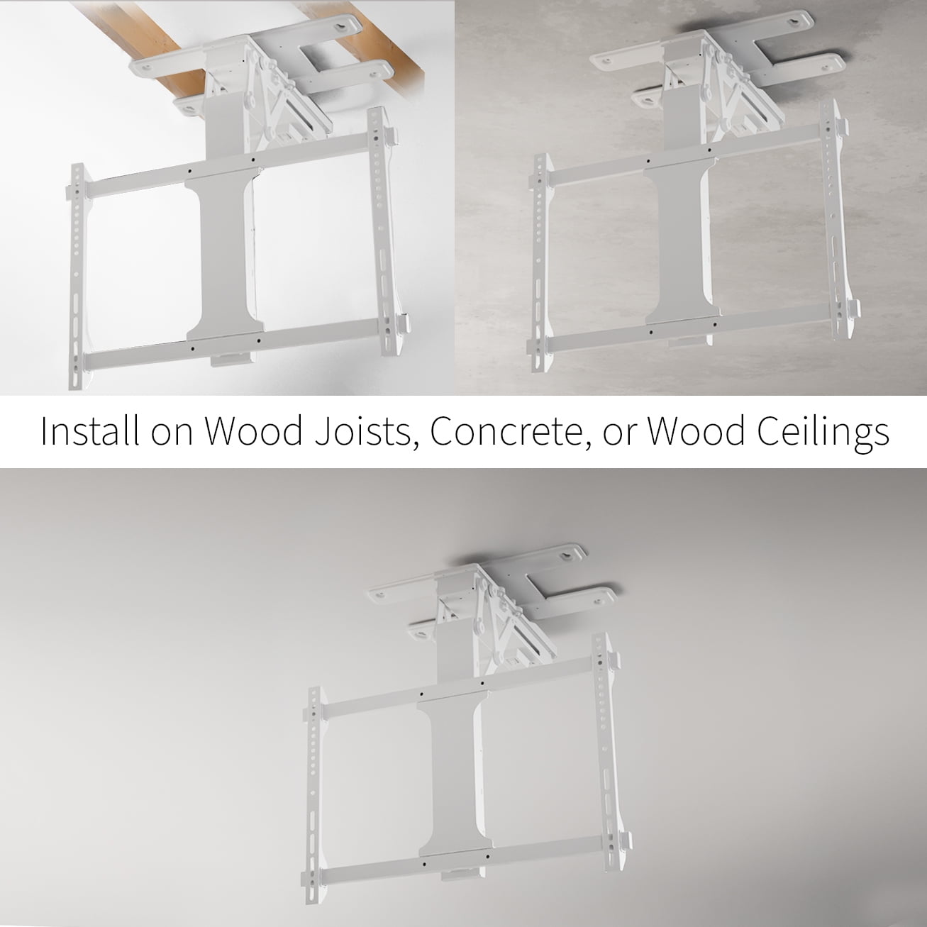 VIVO White Electric Swivel Flip Down Ceiling TV Mount for 32" to 70" Screen