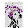 thumbnail image 2 of Fab Funky 26x32 Gold Ornate Wood Framed with Double Matting Museum Art Print Titled - Dalmatian With Purple Fascinator, 2 of 4