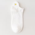 thumbnail image 4 of Yuanlong Women's Boat Socks Daisy Printed Ear Design Low-Cut Solid Color Summer Socks Basic Versatile Holiday Casual Hosiery, 4 of 4