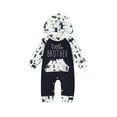 thumbnail image 1 of FOCUSNORM Christmas Unisex Baby Color Block Jumpsuit, Printed Long Sleeve Romper with Pocket, 1 of 8
