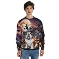 thumbnail image 4 of Spooky Halloween Night Witch Bulldog Glowing Pumpkins All Over Print 3D Sweatshirt Unisex Merch Dog Lover Gifts Idea - 12015, 4 of 6
