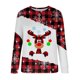 thumbnail image 4 of Pntutb Navidad moda mujer Casual manga larga Plaid impreso señoras sudaderas sin capucha tops blusa Pntutb Pntutb-4720, 4 of 4