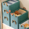 thumbnail image 2 of Fabric Storage Bins Organizer with Handles Storage Boxes for Wardrobe Shelf Under Bed, 2 of 6