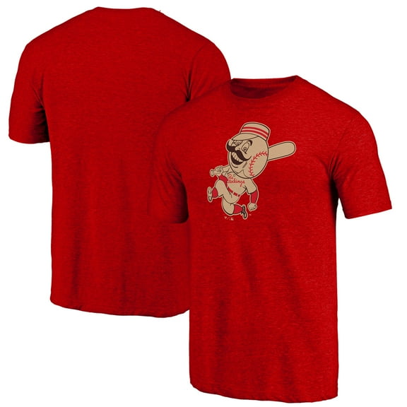 Men's Red Cincinnati Reds Cooperstown Official Logo Tri-Blend T-Shirt