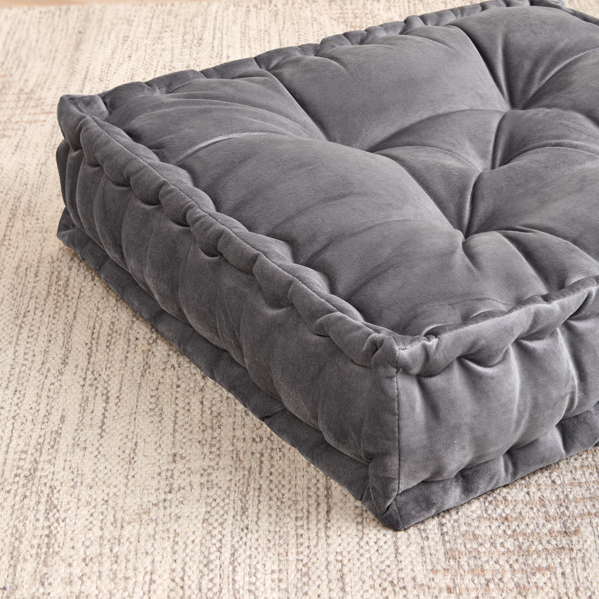 tufted faux leather floor cushion Floor Pillows Sweet Home Collection Floor Pillow Large Square