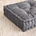 thumbnail image 2 of Sweet Home Collection Tufted Square Meditation Yoga Floor Pillow, Gray, 2 Pack - 20" x 20", 2 of 3