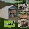 thumbnail image 4 of 8x8 ft Portable Outdoor Storage Shelter Shed, Heavy Duty Storage Tent with Roll-up Doors Shelter for Garden Tool, Lawn Mower, Motorcycleand, Bike - Gray, 4 of 9
