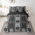 thumbnail image 2 of Castle Fairy Hippie Abstract Aztec Twin Bedding Sets,Black Grey Bedding Comforter Set, 2 of 8