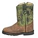 thumbnail image 2 of Kid'S Autry Brown Distress/Green Crackle Leather Cowboy Kids Boot, 2 of 4