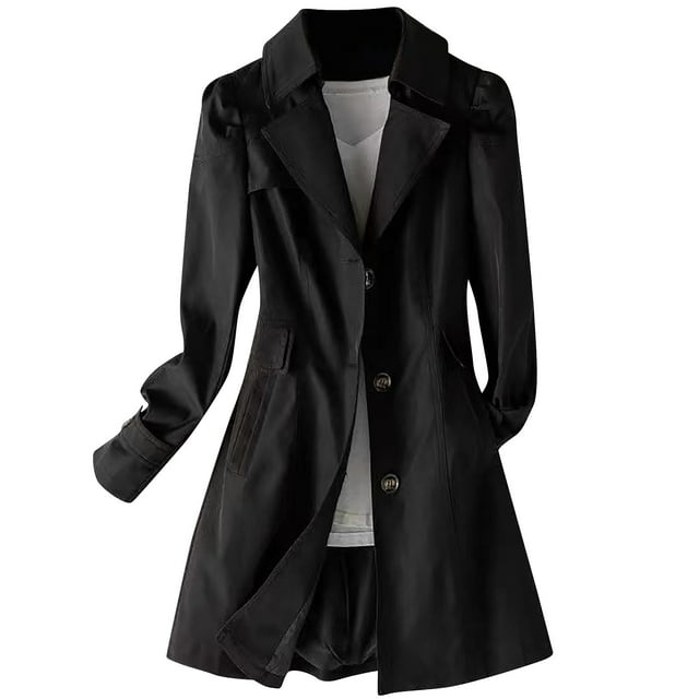 Npasoilc Manteaux pour Femmes Mode Manteau d'Automne Décontracté à Manches Longues avec Col à Revers et Poche