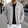 thumbnail image 2 of JAJAHO Mens Long Sleeve Button Up Shirts Jacquard Casual Pocket Comfortable Collared Solid Color Business Work Shirt Stylish Tops, 2 of 4