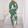 thumbnail image 3 of KLL Lotus Golden Line Print Women's Long Sleeve Pajamas with Pants Sleepwear Loungewear 2 Set-XX-Large, 3 of 8