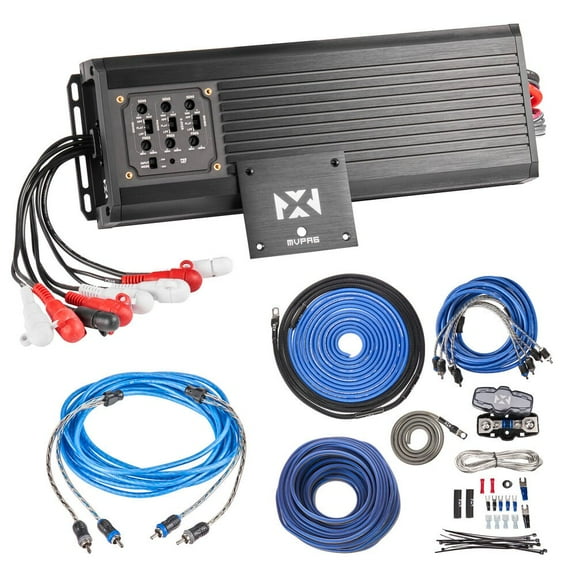 NVX MVPA6 Marine-V Series 900W Class D Compact Marine/Powersports/Motorcycle Amplifier 8 Gauge Marine Amp Wiring Kit